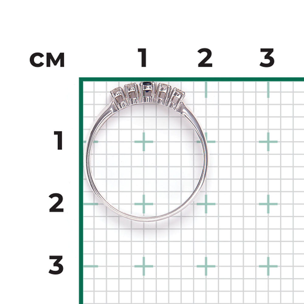 Кольцо из белого золота с сапфиром и бриллиантами 01-0292-00-105-1120-30