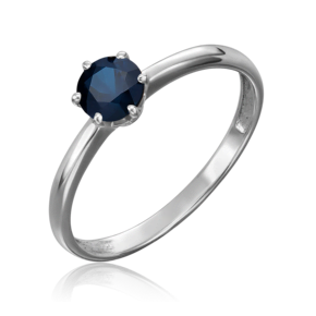 Кольцо из белого золота с сапфиром