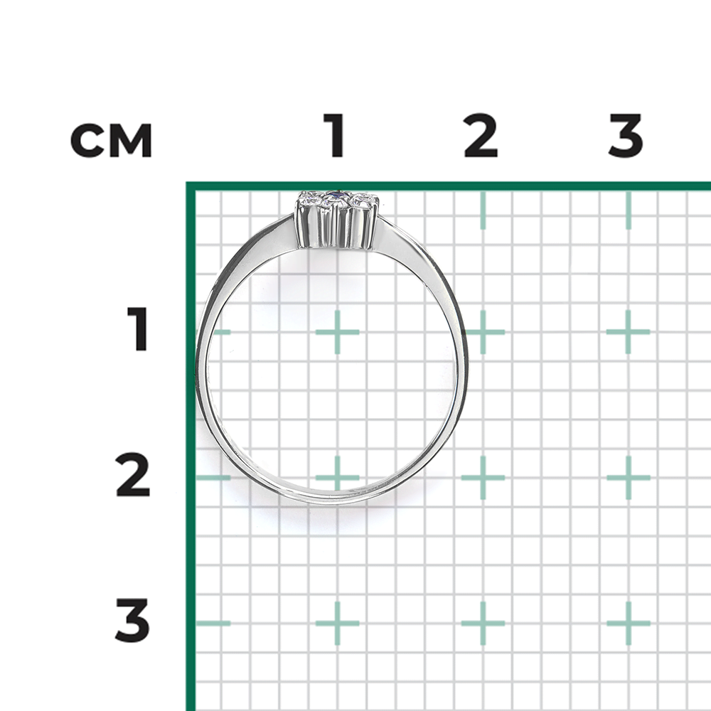 Кольцо из белого золота с бриллиантами и сапфиром 01-0314-00-105-1120-30