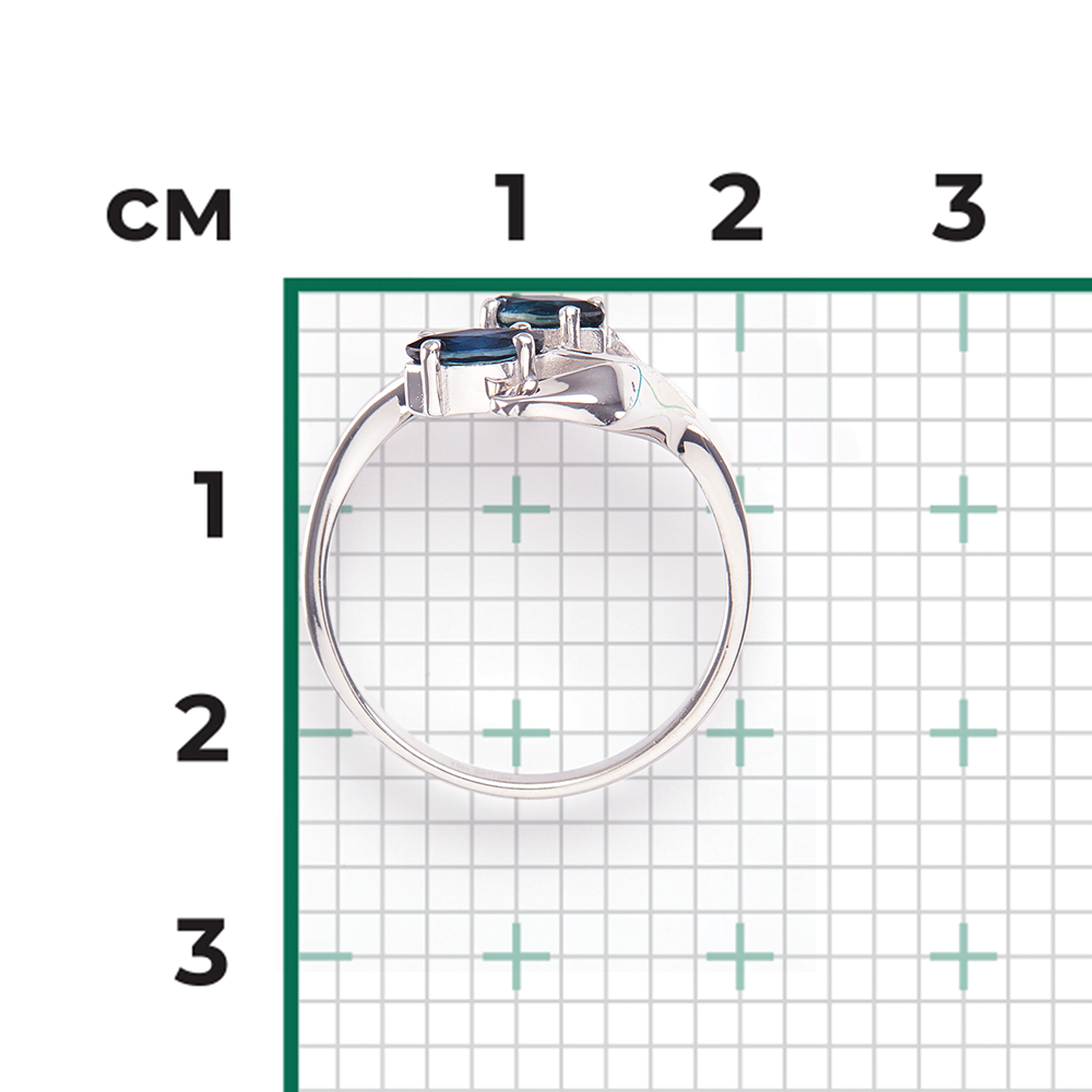 Кольцо из белого золота с сапфирами и бриллиантами 01-0328-00-105-1120-30