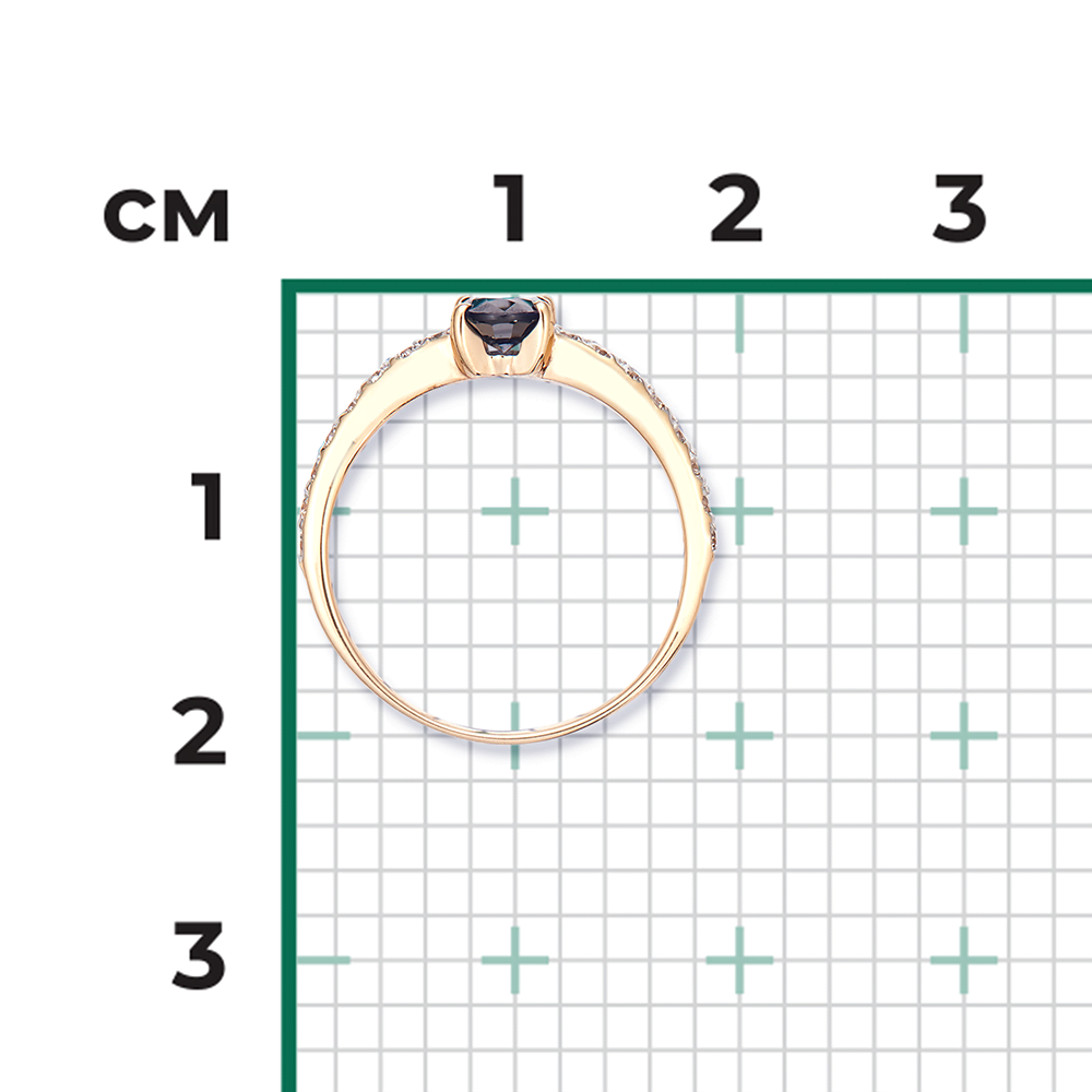 Кольцо из красного золота с сапфиром и бриллиантами 01-0357-00-105-1110-30