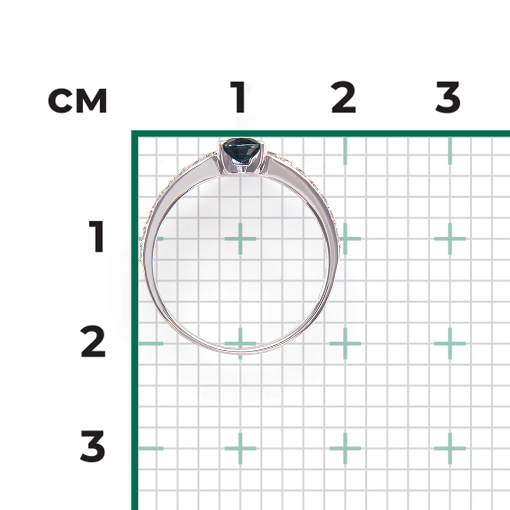 Кольцо из белого золота с сапфиром и бриллиантами 01-0358-00-105-1120-30