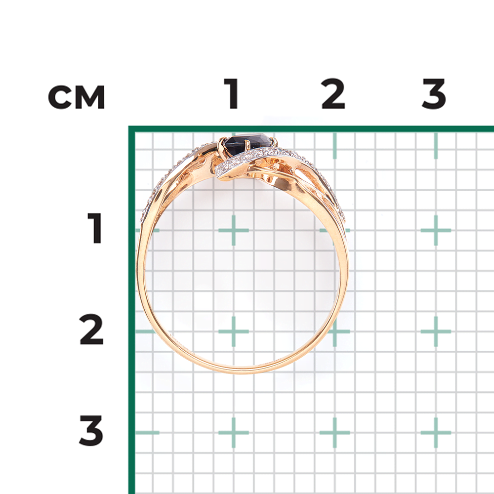 Кольцо из красного золота с сапфиром и бриллиантами 01-0359-00-105-1110-30