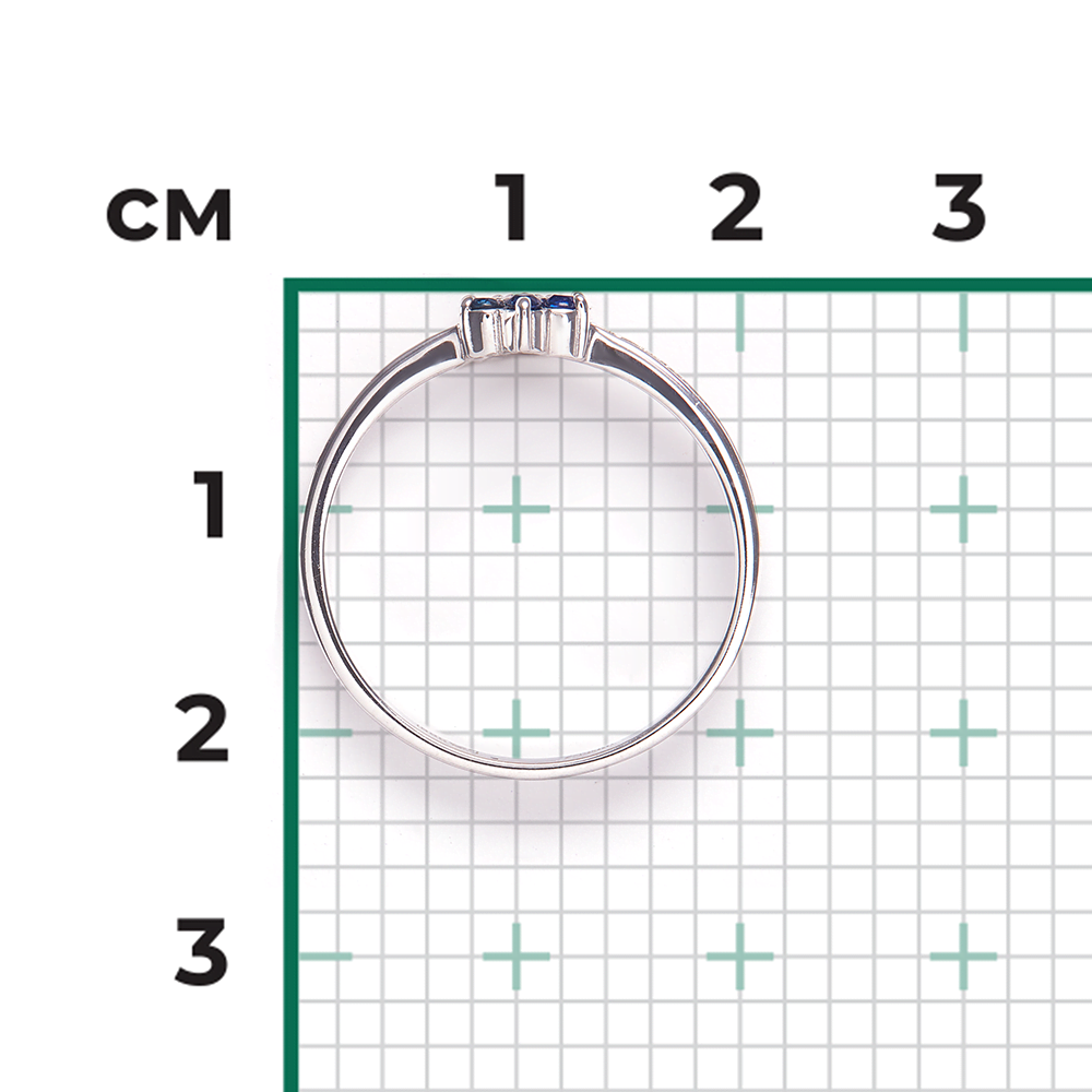 Кольцо из белого золота с бриллиантами и сапфирами 01-0362-00-105-1120-30