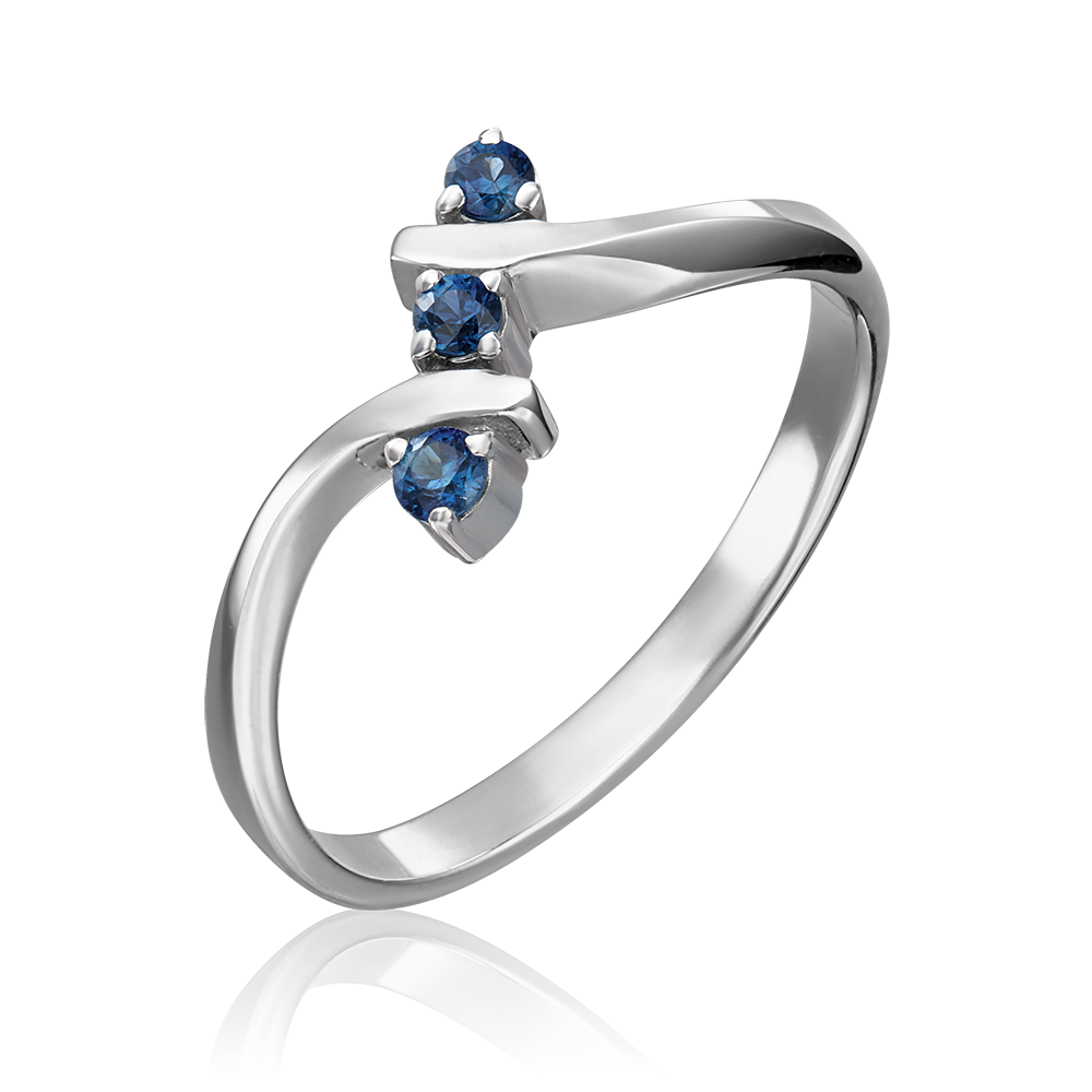 Кольцо из белого золота с сапфирами 01-0376-00-102-1120-30