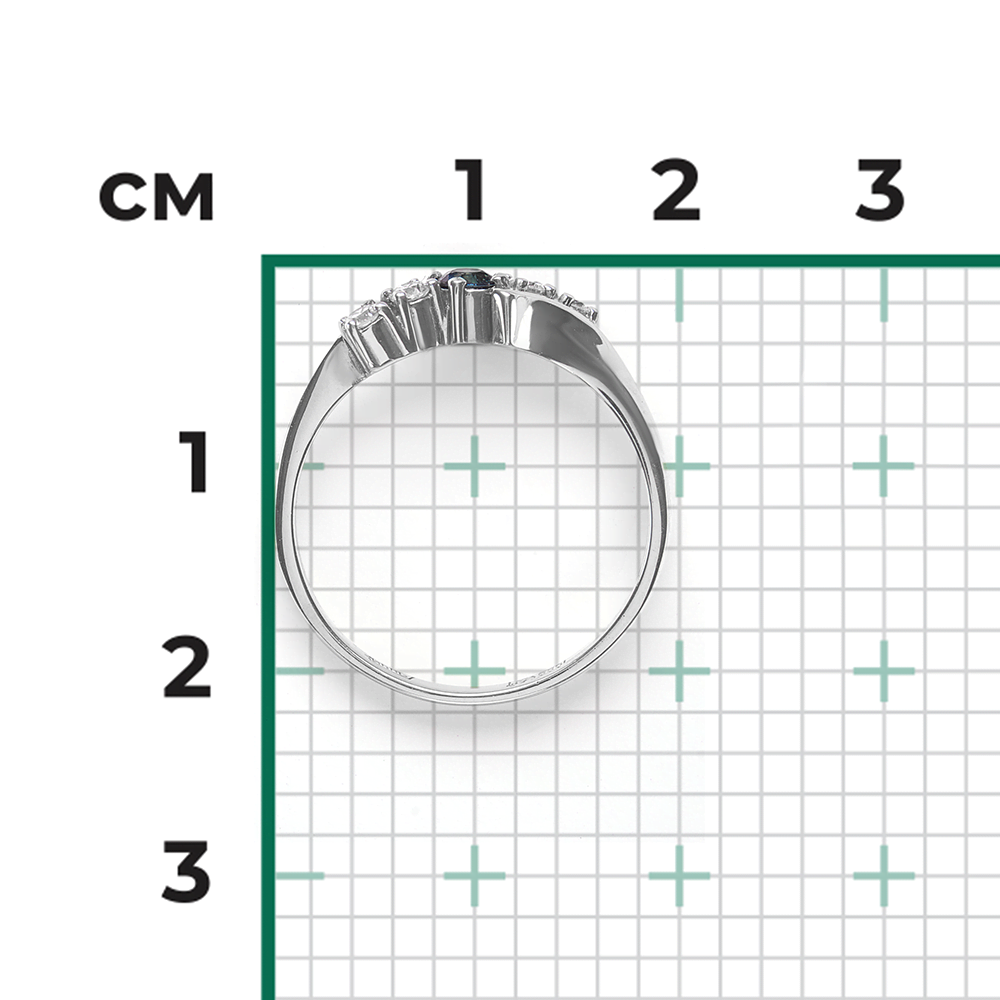 Кольцо из белого золота с сапфиром и бриллиантами 01-0378-00-105-1120-30