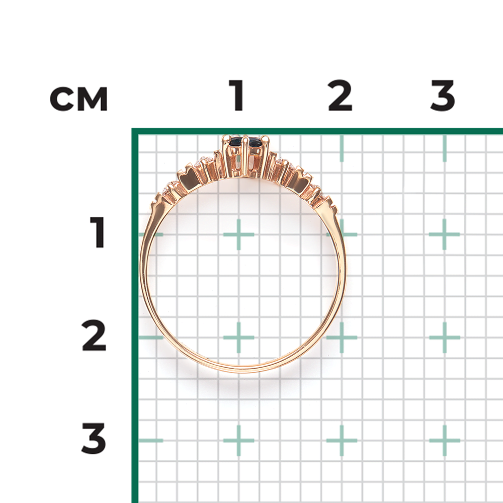 Кольцо из красного золота с сапфиром и бриллиантами 01-0381-00-105-1110-30