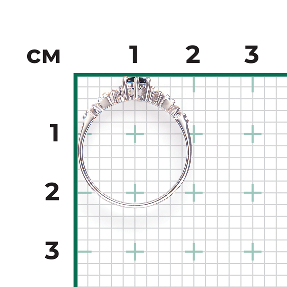 Кольцо из белого золота с сапфиром и бриллиантами 01-0382-00-105-1120-30