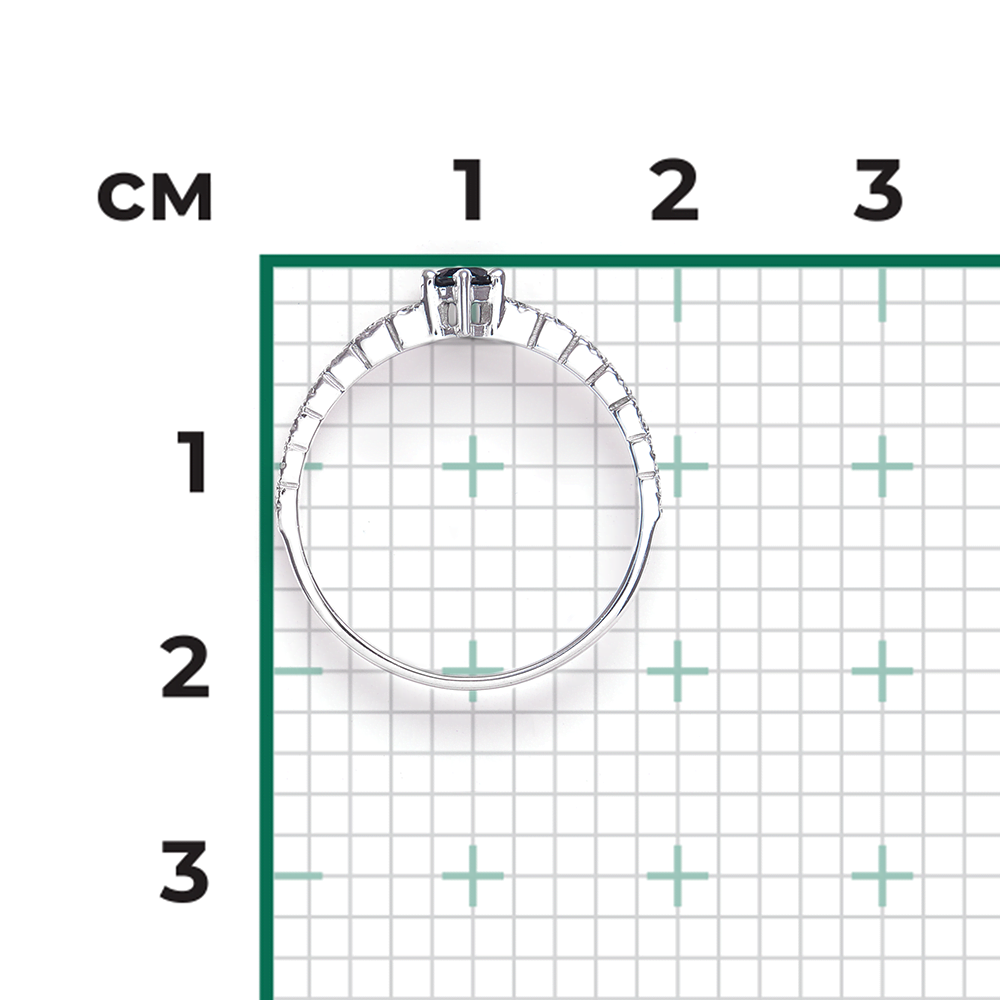 Кольцо из белого золота с сапфиром и бриллиантами 01-0384-00-105-1120-30