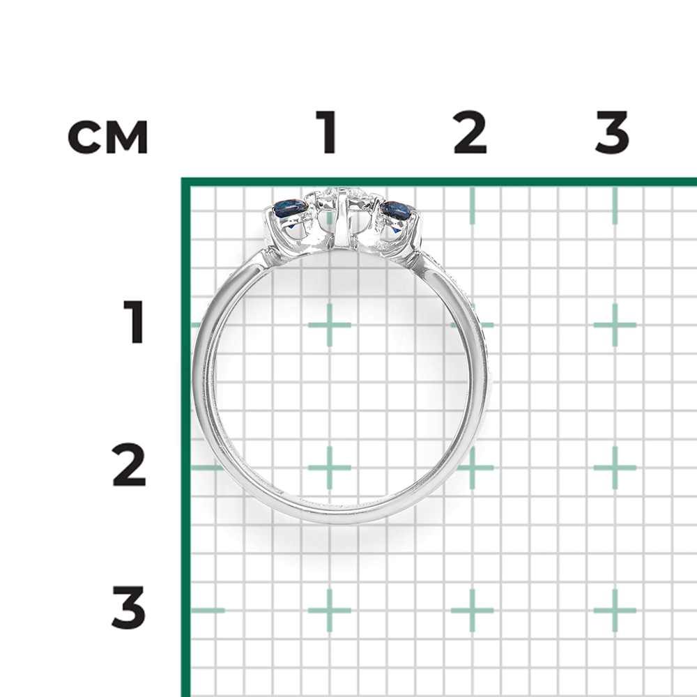 Кольцо из белого золота с бриллиантами и сапфирами 01-0386-00-105-1120-30