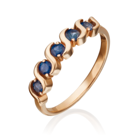 Кольцо из красного золота с сапфирами 01-0391-00-102-1110-30