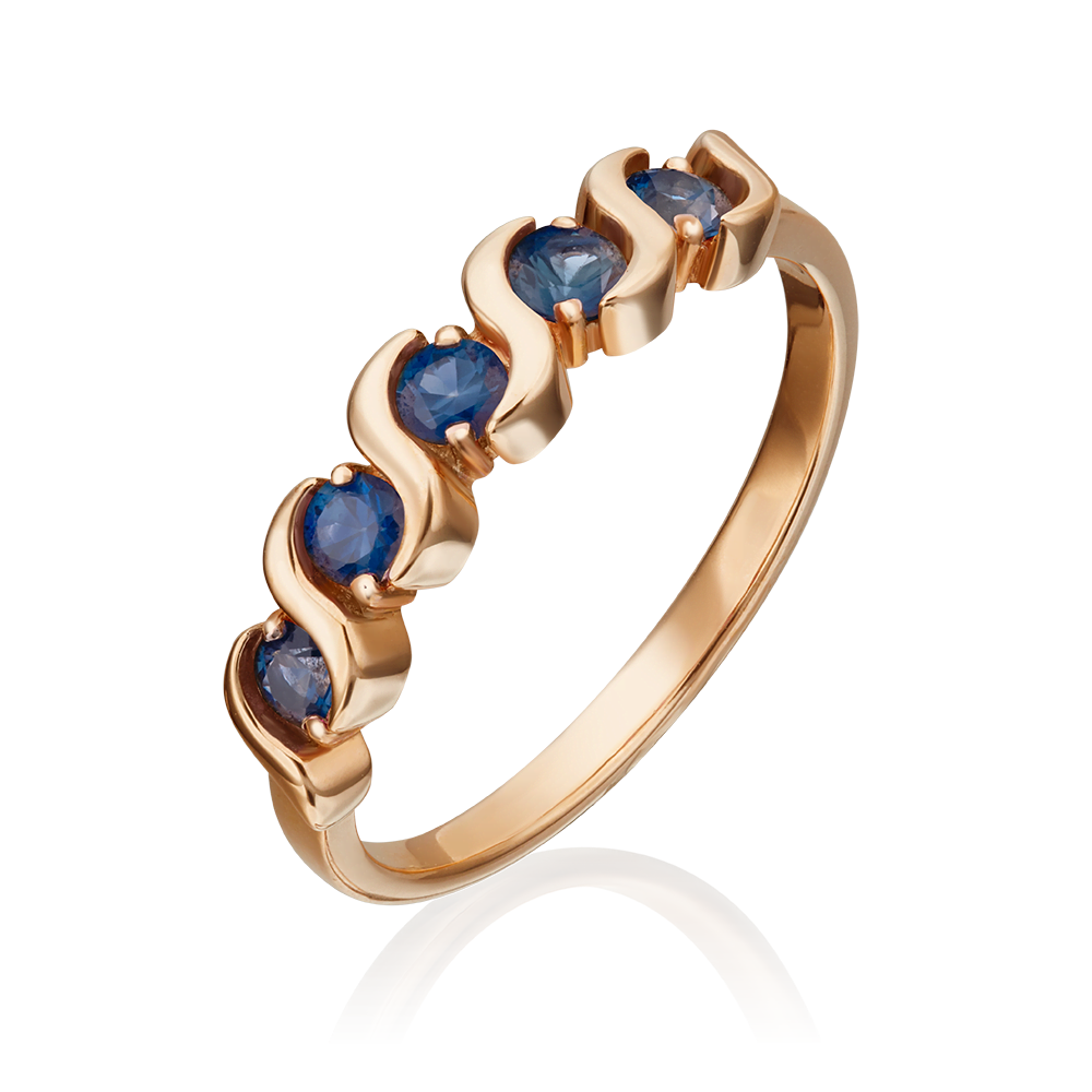 Кольцо из красного золота с сапфирами 01-0391-00-102-1110-30