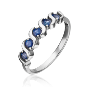 Кольцо из белого золота с сапфирами 01-0392-00-102-1120-30