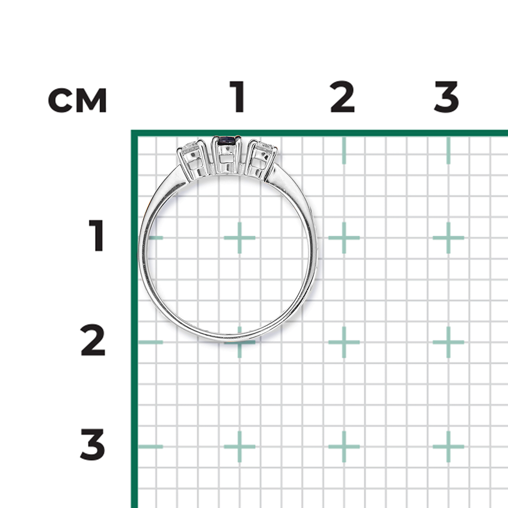 Кольцо из белого золота с бриллиантами и сапфиром 01-0394-00-105-1120-30