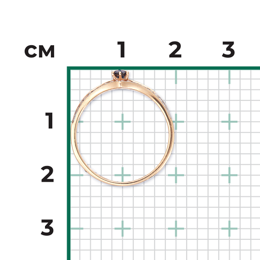 Кольцо из красного золота с сапфиром и бриллиантами 01-0405-00-105-1110-30