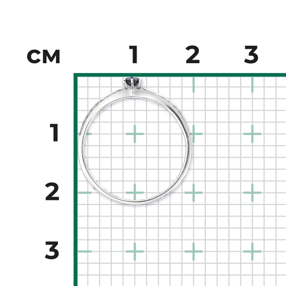 Кольцо из белого золота с сапфиром и бриллиантами 01-0406-00-105-1120-30