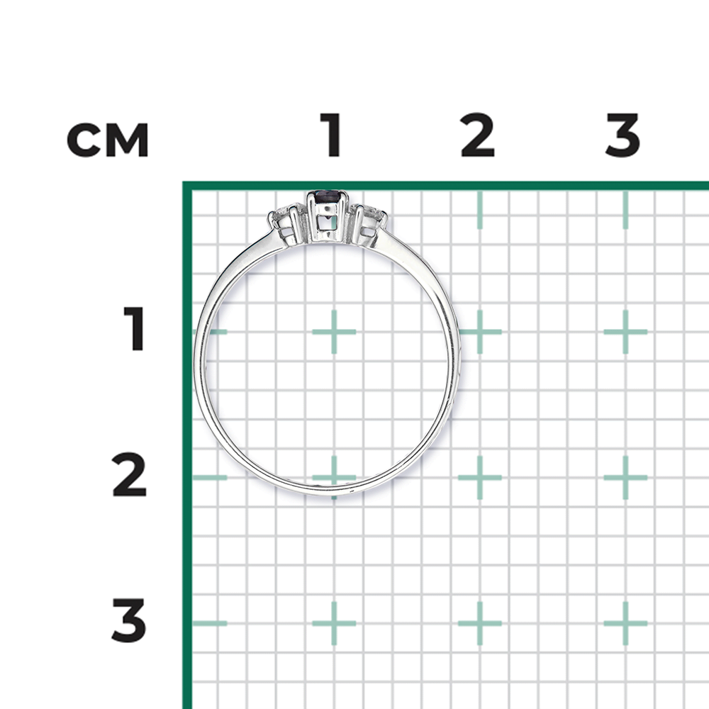 Кольцо из белого золота с сапфиром и бриллиантами 01-0428-00-105-1120-30
