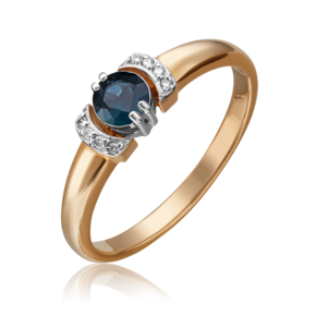Кольцо из комбинированного золота с сапфиром и бриллиантами 01-0445-00-105-1111-30