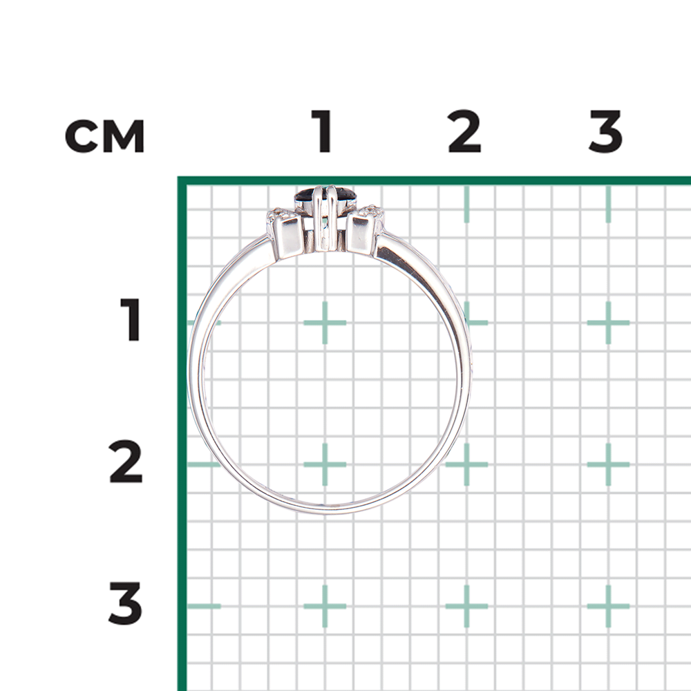 Кольцо из белого золота с сапфиром и бриллиантами 01-0446-00-105-1120-30