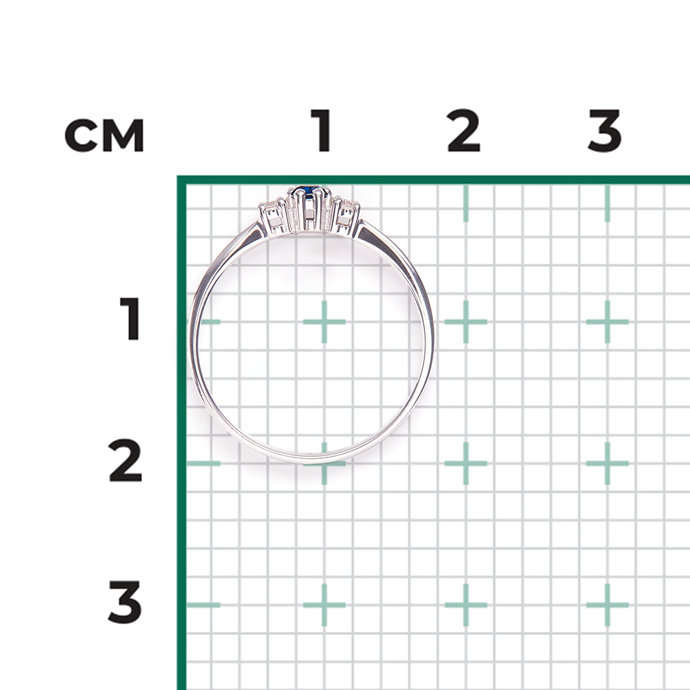Кольцо из белого золота с сапфиром и бриллиантами 01-0460-00-105-1120-30