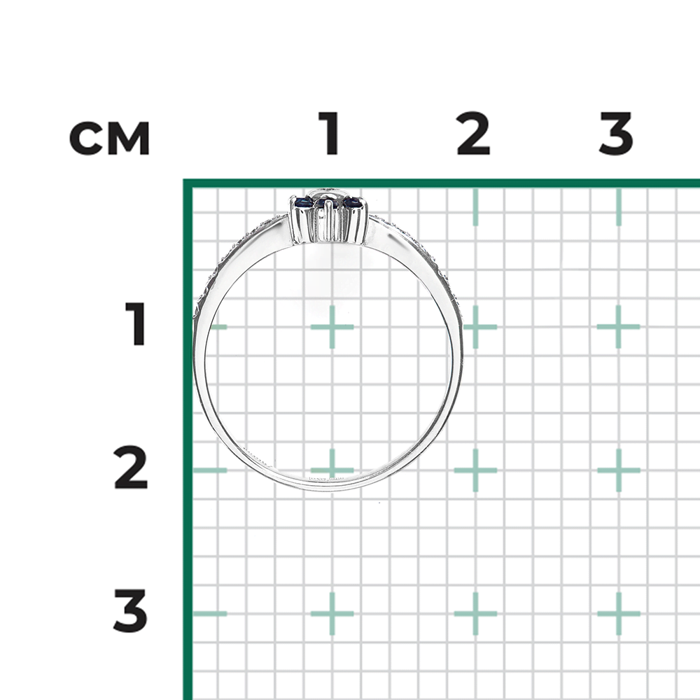 Кольцо из белого золота с бриллиантами и сапфирами 01-0464-00-105-1120-30