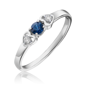 Кольцо из белого золота с сапфиром и бриллиантами 01-0472-00-105-1120-30