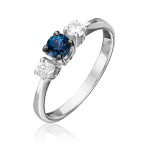 Кольцо из белого золота с сапфиром и бриллиантами 01-0478-00-105-1120-30