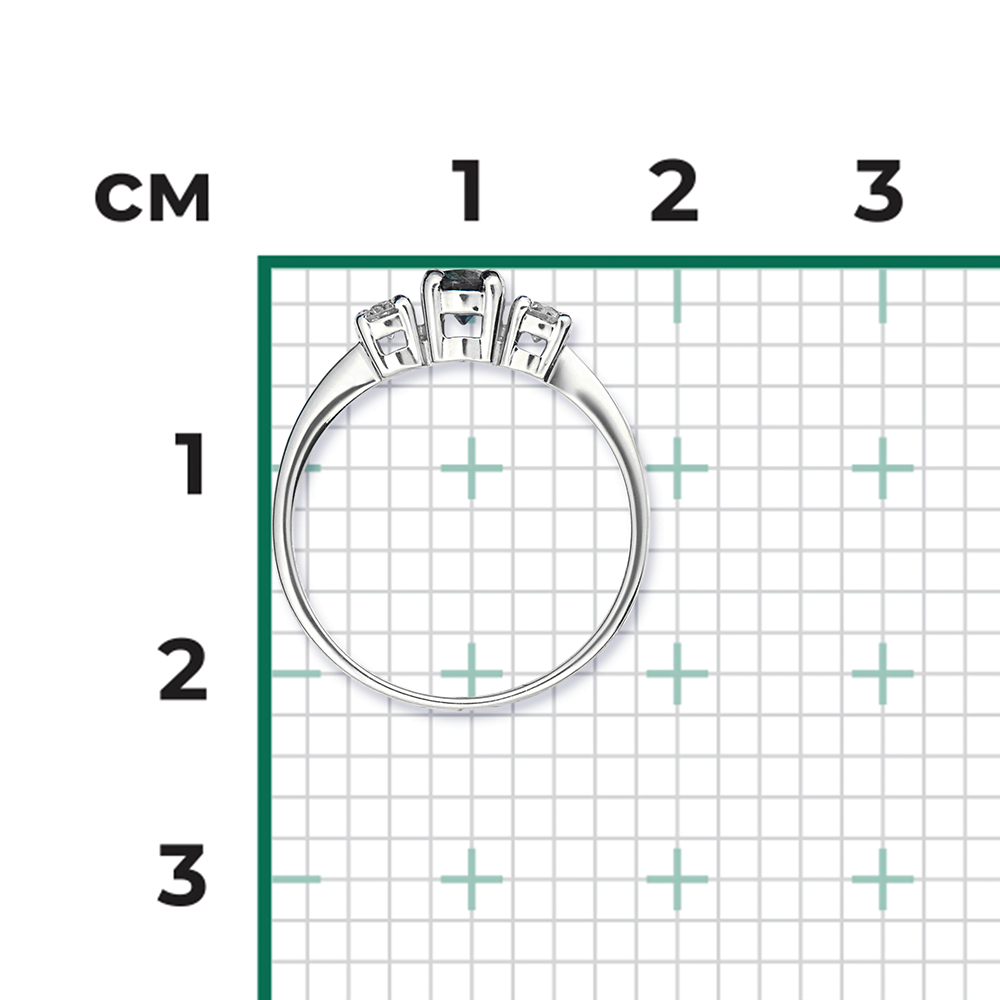 Кольцо из белого золота с сапфиром и бриллиантами 01-0478-00-105-1120-30