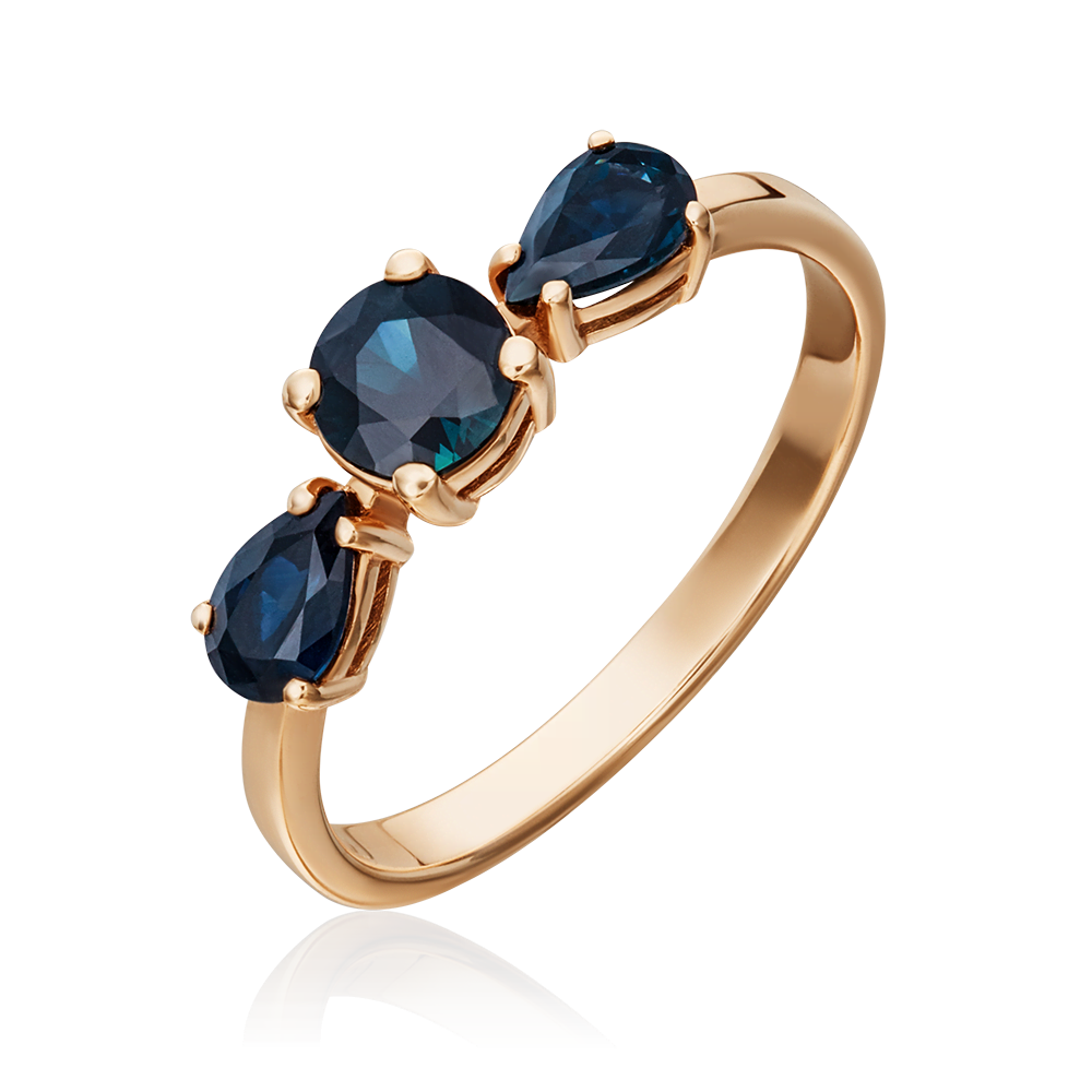 Кольцо из красного золота с сапфирами 01-0491-00-102-1110-30