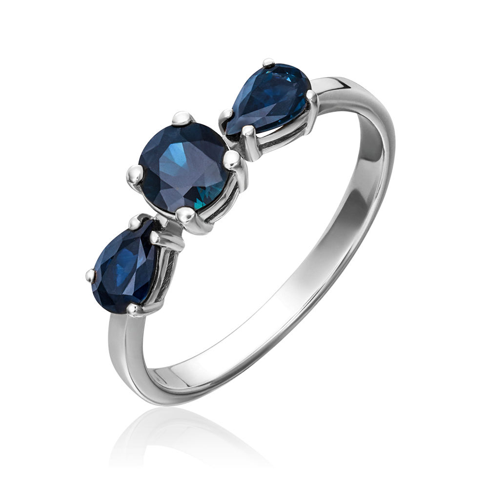 Кольцо из белого золота с сапфирами 01-0492-00-102-1120-30