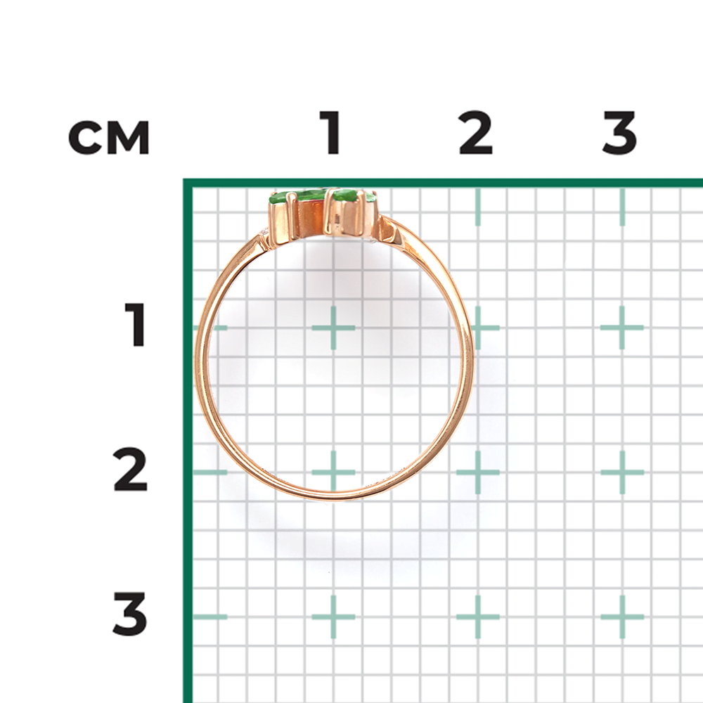 Кольцо из красного золота с изумрудами и бриллиантами 01-0123-00-106-1110-30