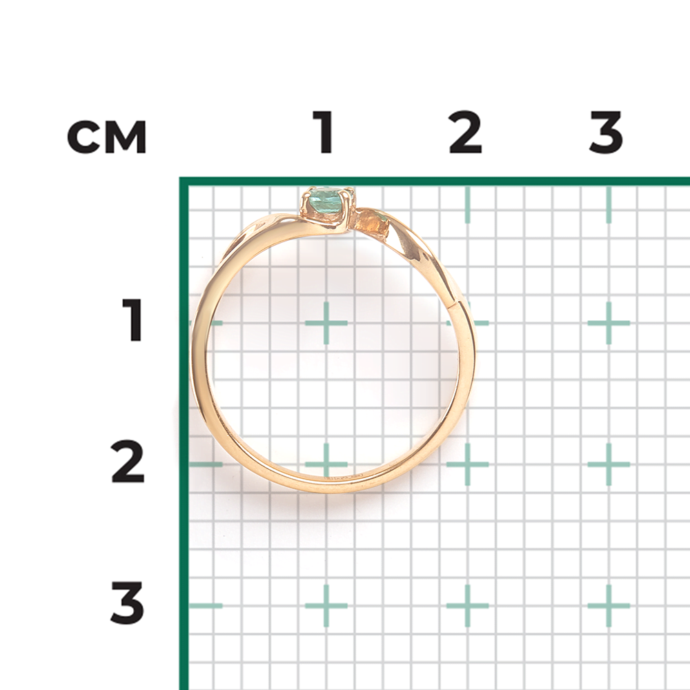 Кольцо из красного золота с изумрудом 01-0295-00-103-1110-30