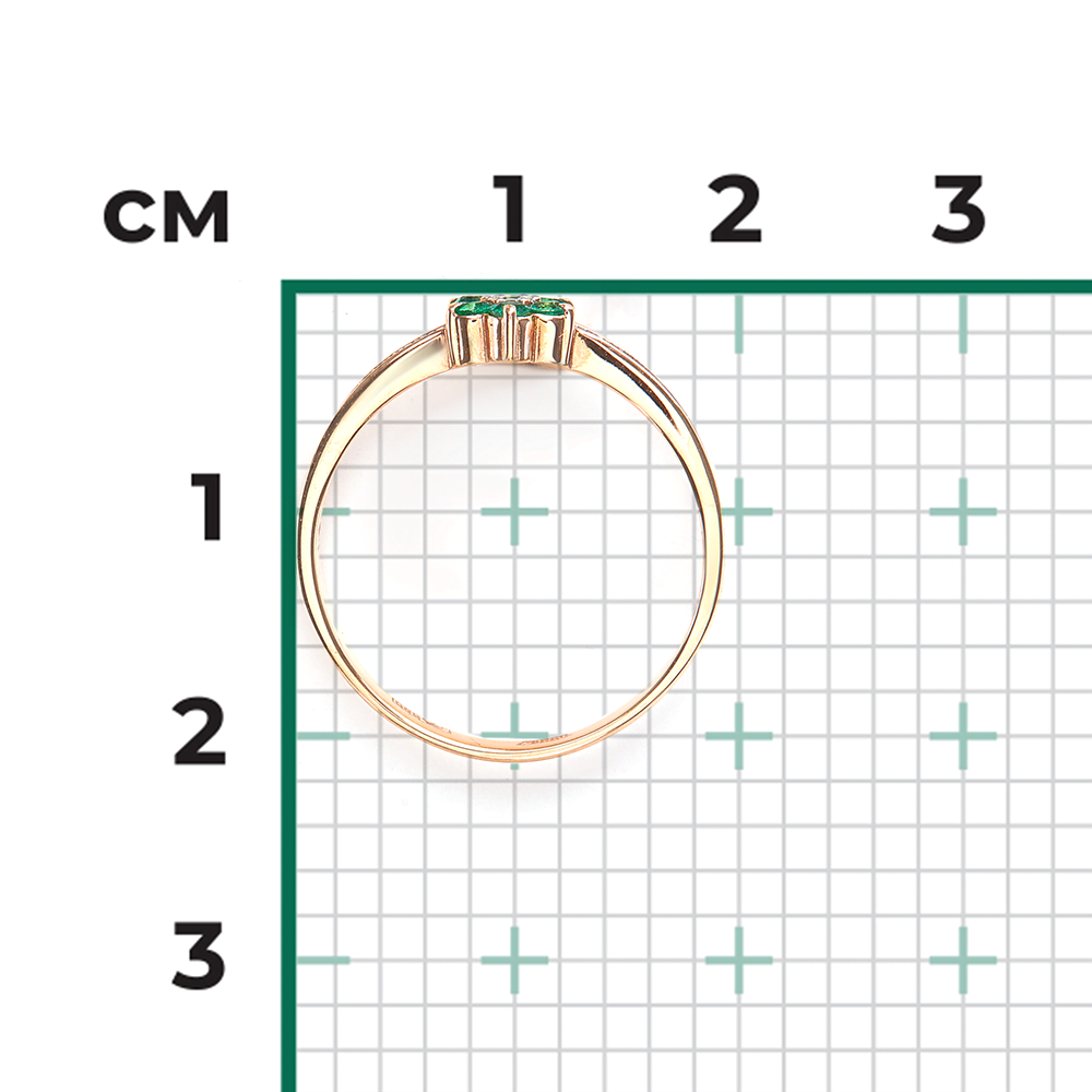 Кольцо из красного золота с бриллиантами и изумрудами 01-0361-00-106-1110-30