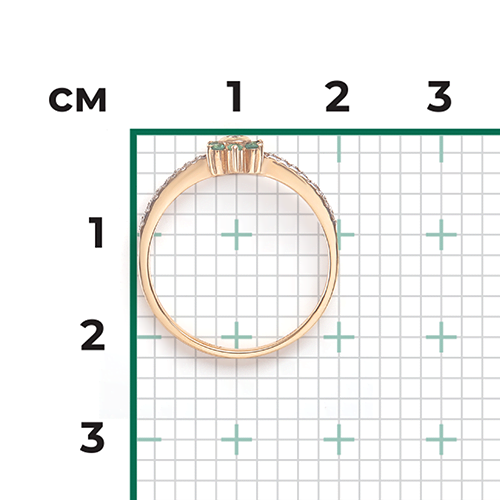 Кольцо из красного золота с бриллиантами и изумрудами 01-0463-00-106-1110-30