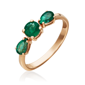 Кольцо из красного золота с изумрудами 01-0491-00-103-1110-30