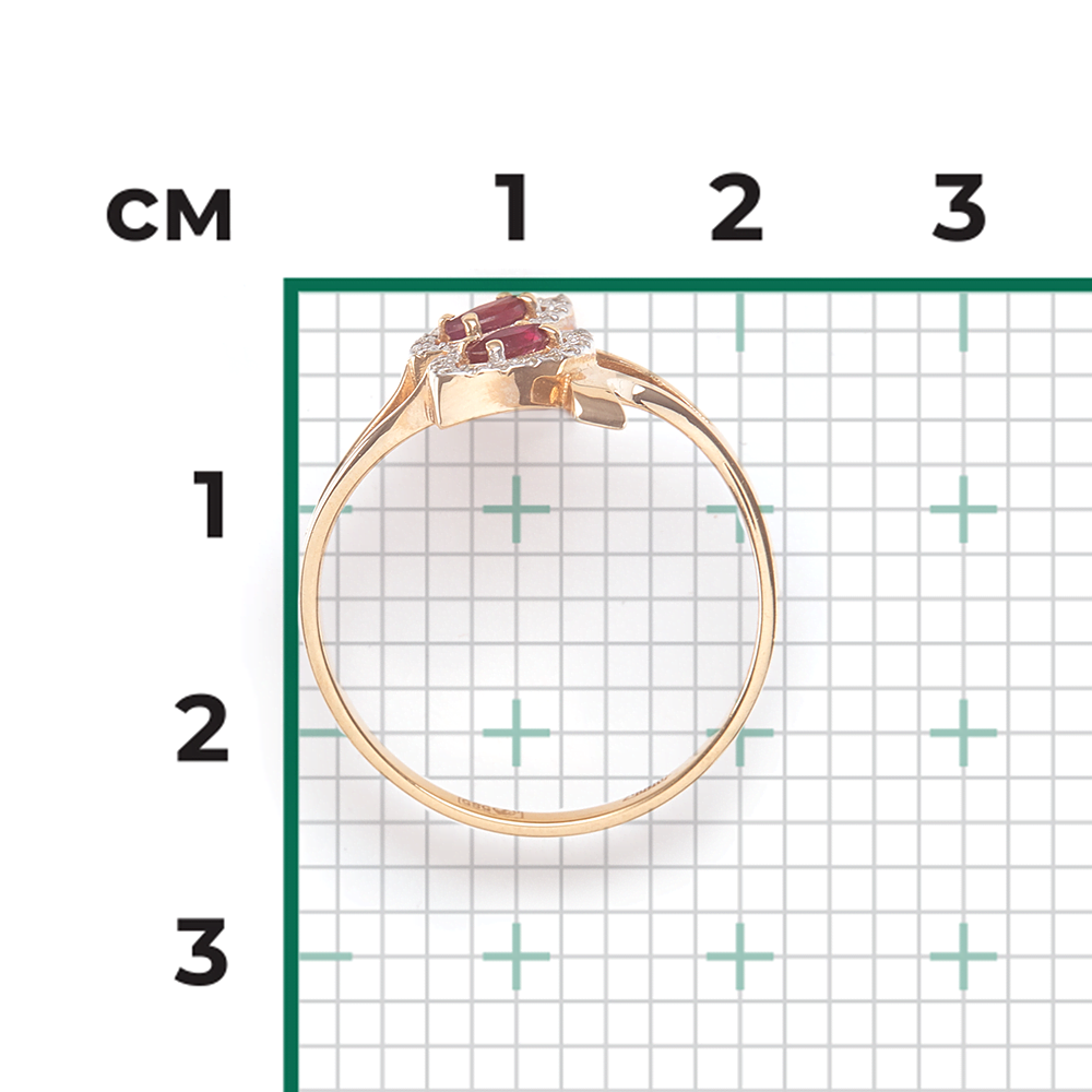 Кольцо из красного золота с рубинами и бриллиантами 01-0127-00-107-1110-30