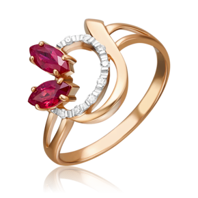 Кольцо из красного золота с рубинами и бриллиантами 01-0139-00-107-1110-30