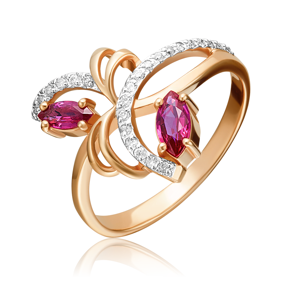 Кольцо из красного золота с рубинами и бриллиантами 01-0189-00-107-1110-30