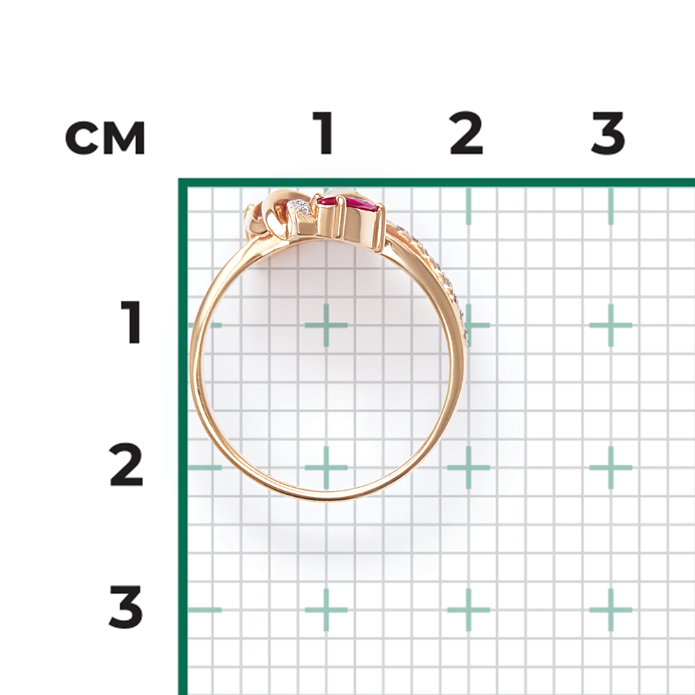 Кольцо из красного золота с рубинами и бриллиантами 01-0189-00-107-1110-30