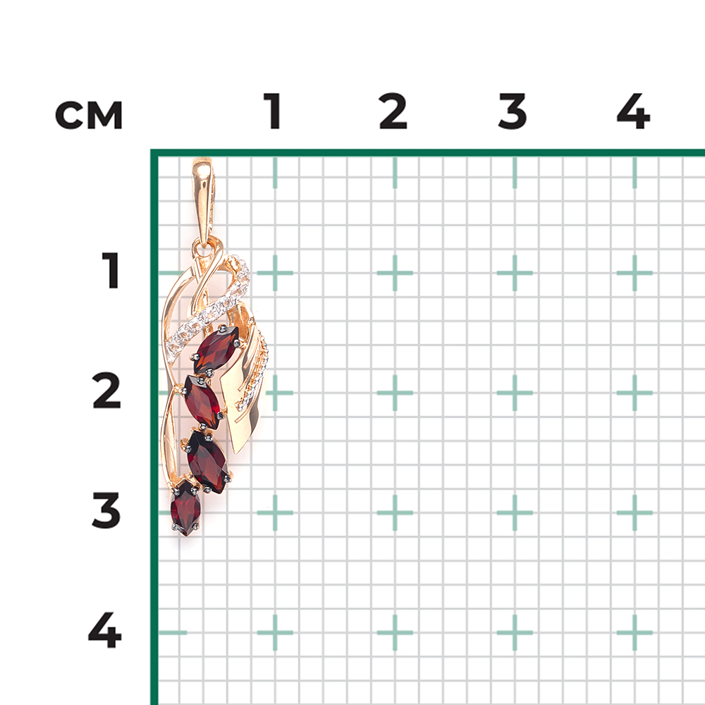 Подвеска из красного золота с гранатами и натуральными топазами white 03-2867-00-264-1110-57