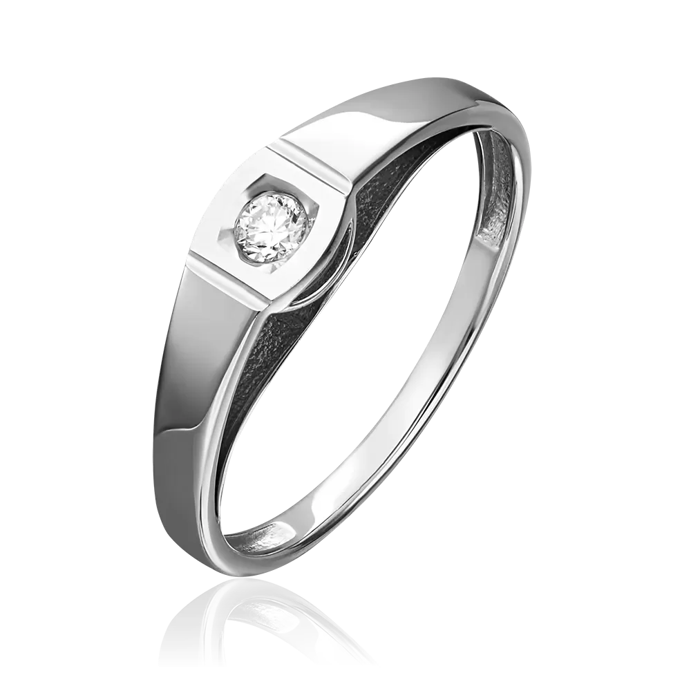 Помолвочное кольцо из белого золота с бриллиантом 01-4950-00-101-1120-30