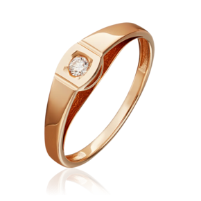 Помолвочное кольцо из красного золота с бриллиантом 01-4950-00-101-1110-30
