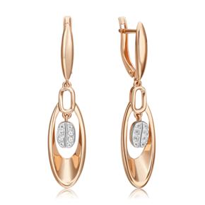 Серьги с английским замком из комбинированного золота с натуральными топазами white 02-4922-00-201-1111