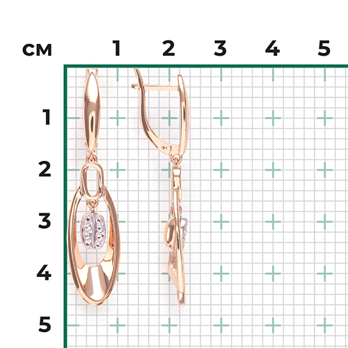 Серьги с английским замком из комбинированного золота с натуральными топазами white 02-4922-00-201-1111