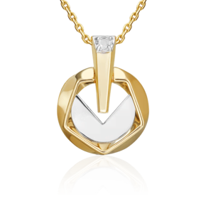 Подвеска из комбинированного золота с натуральным топазом white 03-3380-00-201-1121