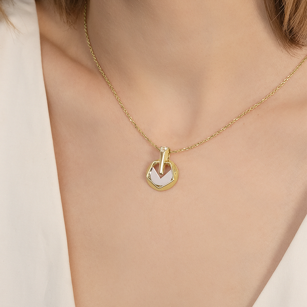 Подвеска из комбинированного золота с натуральным топазом white 03-3380-00-201-1121