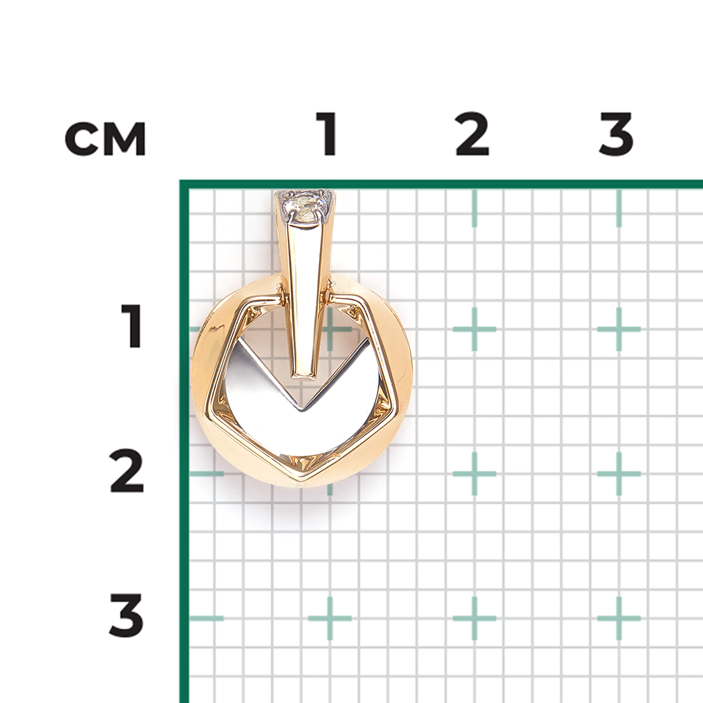 Подвеска из комбинированного золота с натуральным топазом white 03-3380-00-201-1121