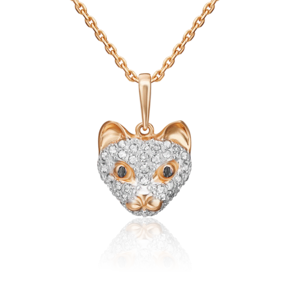 Подвеска «Горностай» из красного золота с синтетическими вставками 03-2540-00-801-1110-55