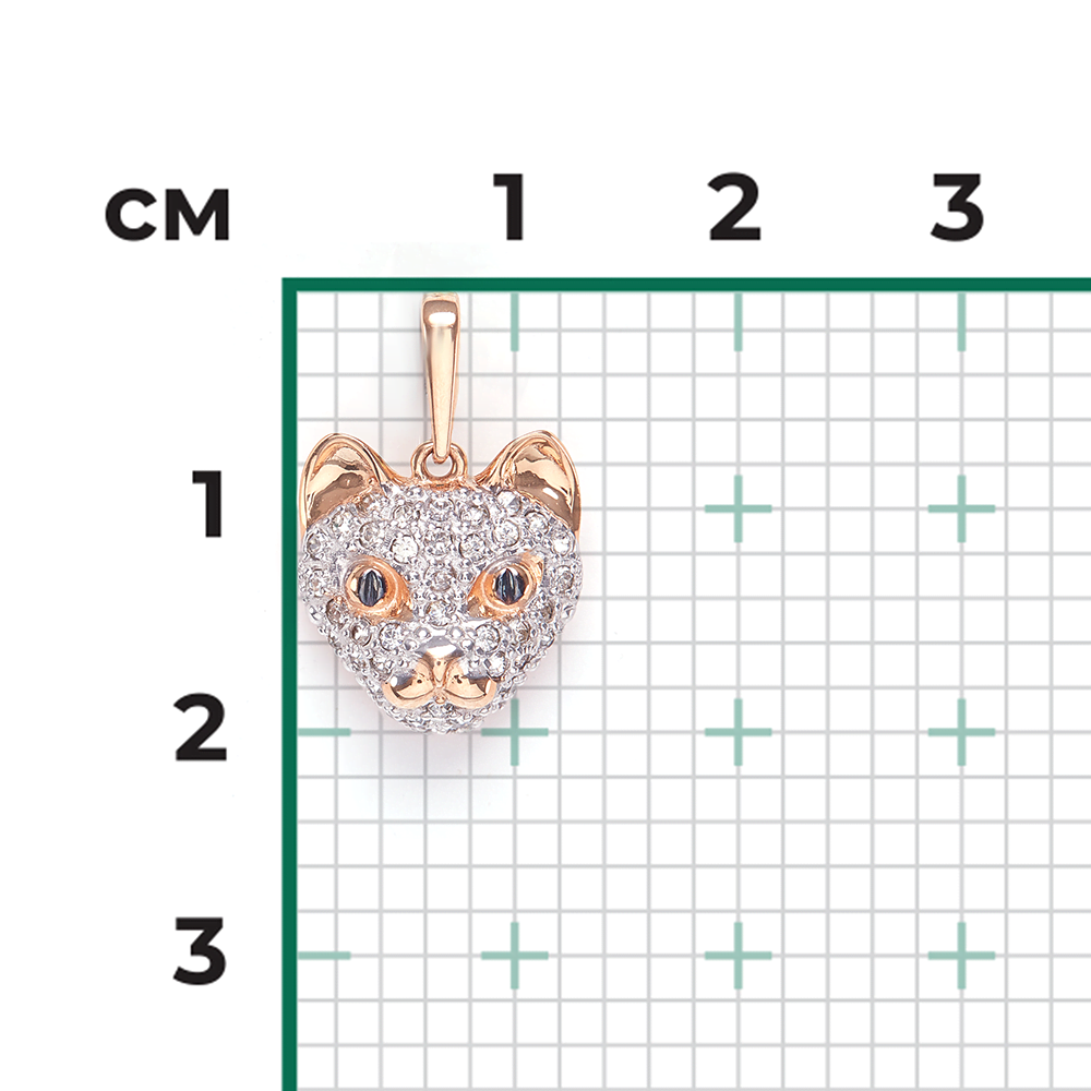 Подвеска «Горностай» из красного золота с синтетическими вставками 03-2540-00-801-1110-55