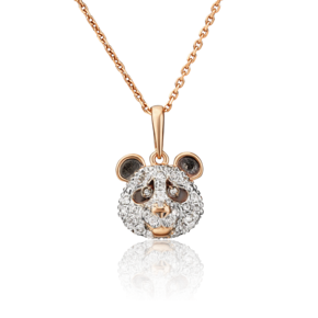 Подвеска «Панда» из красного золота с синтетическими вставками 03-2541-00-801-1110-55